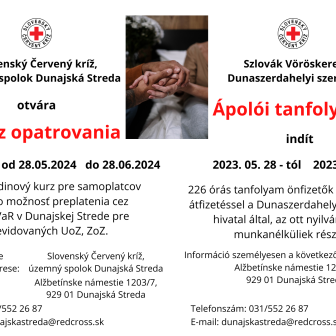 Értesítés - Szlovák Vöröskereszt- ápolói tanfolyam